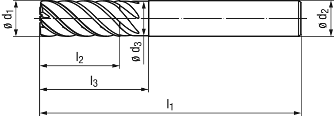 Schema Hartmetall Schaftfräser Hard-Cut 1827A