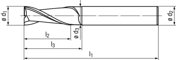 Hartmetall Langlochfräser TOP-Cut 2510A