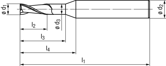Schema Hartmetall Langlochfräser TOP-Cut 2510A