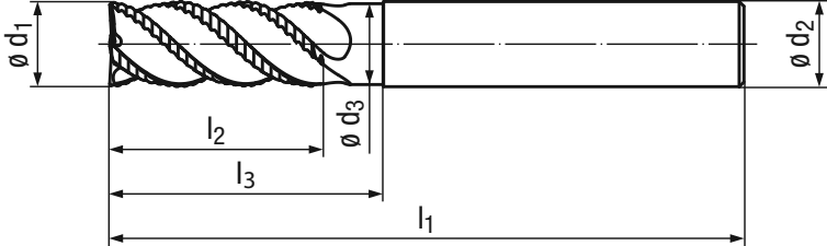 Schema Hartmetall Schaftfräser TiNox-Cut 2648TZ