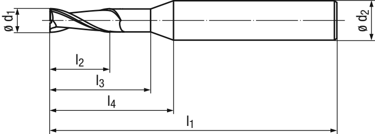 Schema Hartmetall Schaftfräser Fiber-Cut 2749F