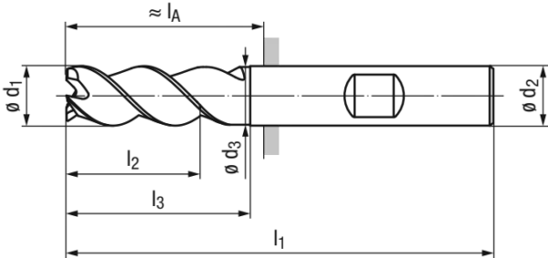 Hartmetall Schaftfräser Alu-Cut „Base“ 2545