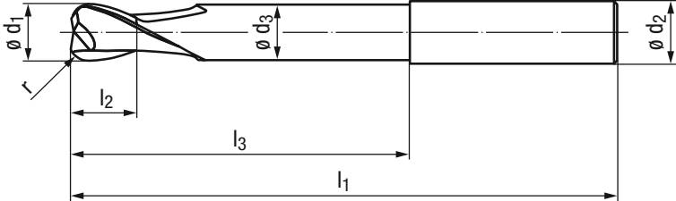 Schema Hartmetall Torusfräser Alu-Cut 2838R