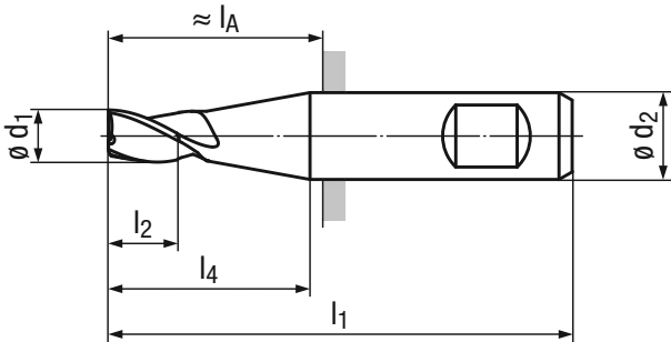 Schema HSS Mini-Langlochfräser TOP-Cut 2316