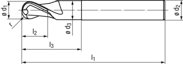 Hartmetall Kugelfräser 1820A