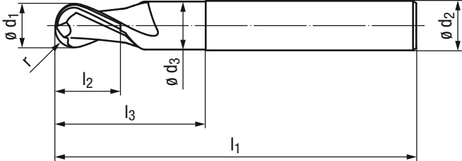 Hartmetall Kugelfräser 1820A – Bild 2