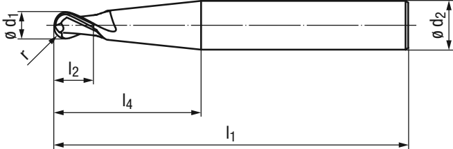 Schema Hartmetall Kugelfräser 1820A