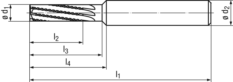 Schema Hartmetall Schaftfräser Fiber-Cut 2742F
