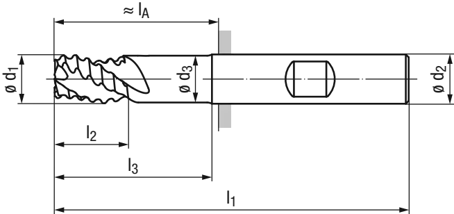 Schema Hartmetall Schaftfräser Alu-Cut „Aerospace“ 2881RZ