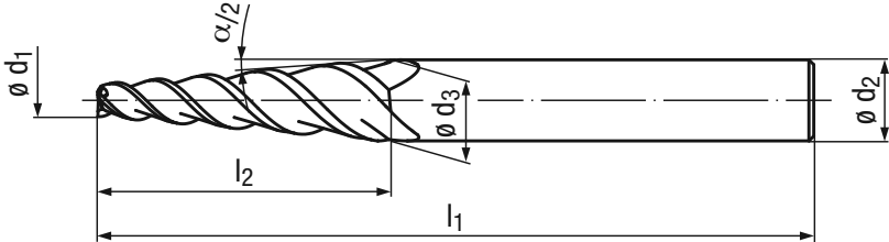 Schema Konische Hartmetall Fräser 1905A