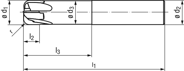 Schema Hartmetall Torusfräser Hard-Cut 2876A