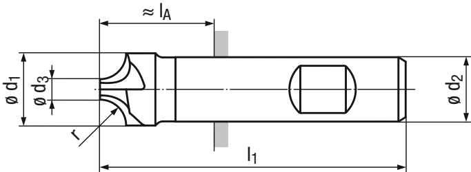Schema HSS Viertelrund-Profilfräser 3288