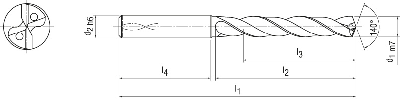 Schema MEGA-Drill-Inox 5xD