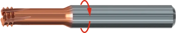 ZBGF-S-Cut-2xd1-L10-HA-AlCr-89 Zirkular-Bohrgewindefräser aus Vollhartmetall