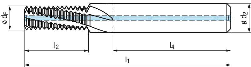 Schema GF-MULTI-2xd1-R15-IKZ-HB-AlCr-T42 Gewindefräser aus Vollhartmetall