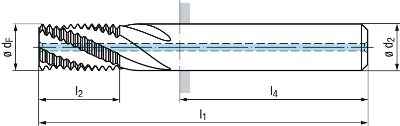Schema GF-R30-IKZ-HA Gewindefräser aus Vollhartmetall für Innen- und Aussengewinde