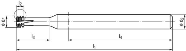 ZBGF-MULTI-2xd1-HA-AlCr-T42 Zirkular-Bohrgewindefräser aus Vollhartmetall