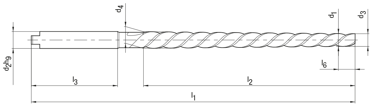 Schema Stiftloch-Schälreibahle mit Kegel Zyl. 1:50