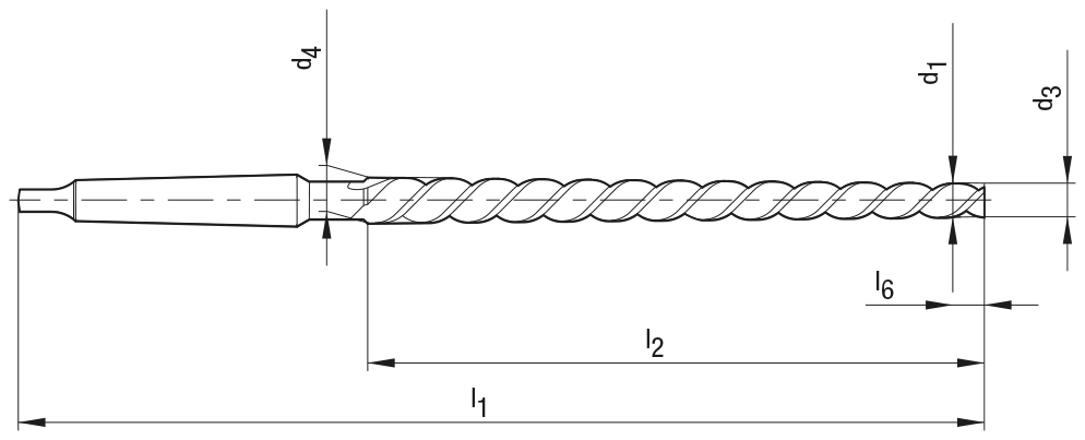 Schema Stiftloch-Schälreibahle mit Kegel MK 1:50