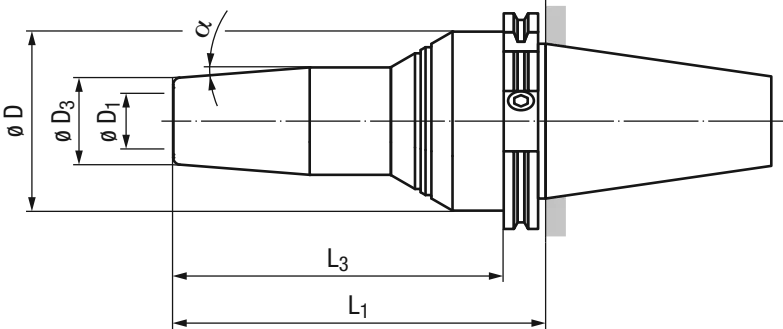 Schema Schlanke Präzisions-Spannhülsen-Aufnahme FPC 6491S