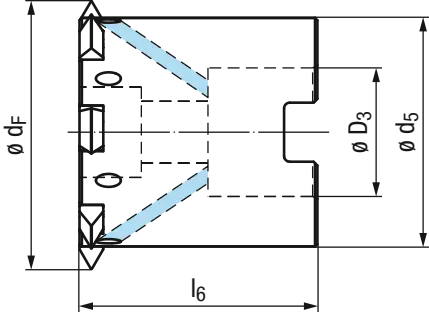 Schema Gigant-modular-IKZN - DIN138 Zirkular-Gewindefräskörper für 4-Zahn-Wendeplatten Gr.14