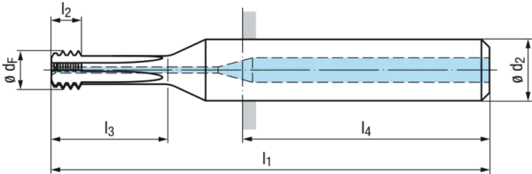 ZBGF-HCUT-2xd1-IKZ-HA-TiAlN-T46 Zirkular-Bohrgewindefräser aus Vollhartmetall