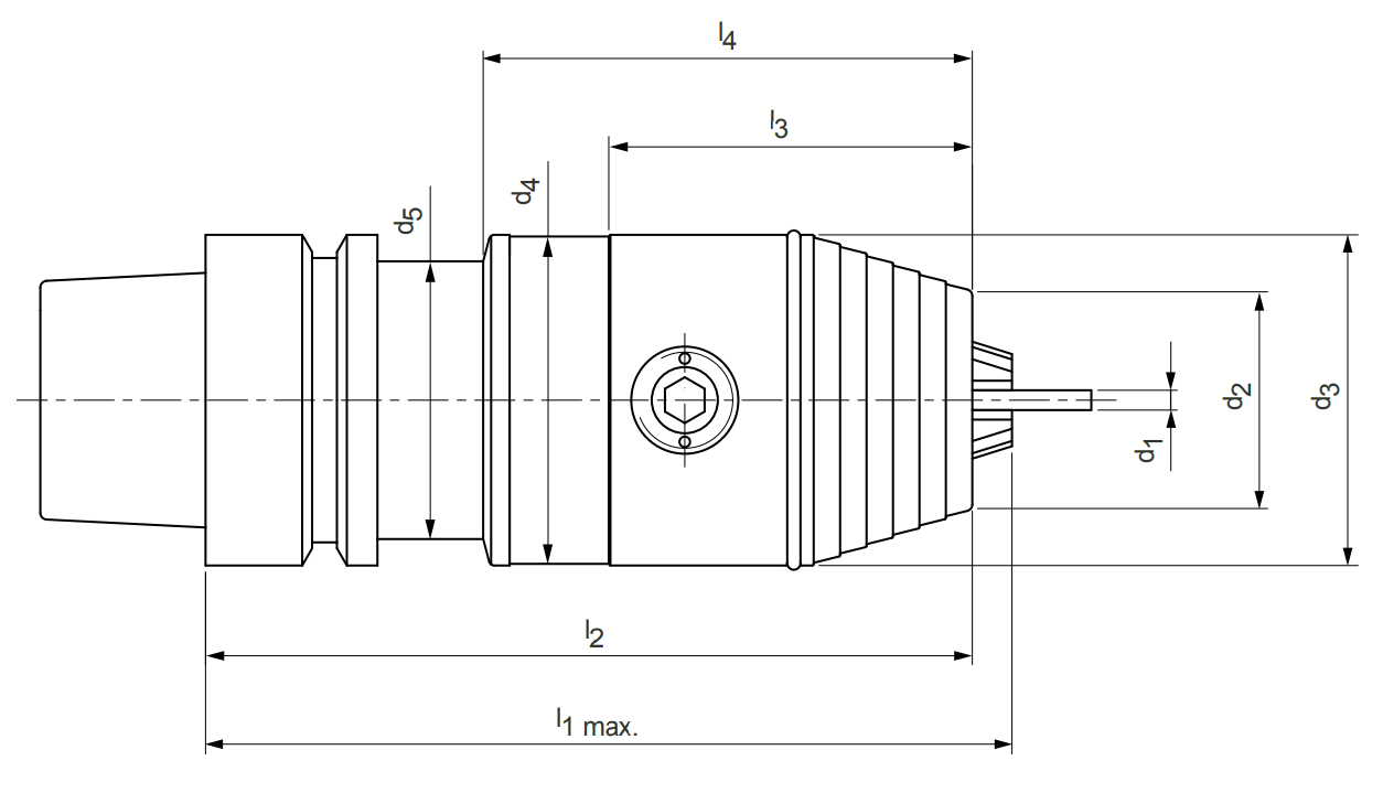 Schema CNC Präzisionsbohrfutter WTE08 HSK-E50