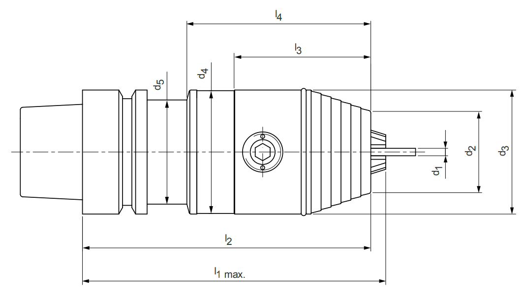 Schema CNC Präzisionsbohrfutter WTE13 HSK-E63