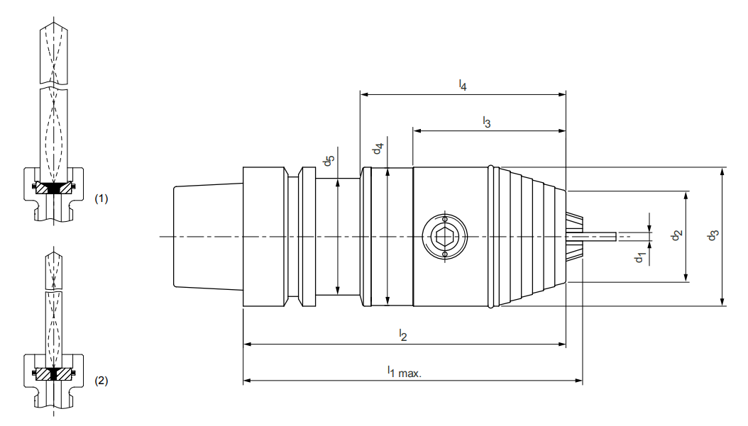 Schema CNC Präzisionsbohrfutter WTE13 IK HSK-E50