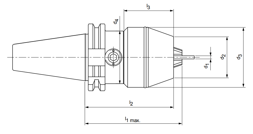 Schema NC Standardbohrfutter WTE13 SK40