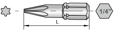 Schema 25mm Bits für TORX® Schrauben