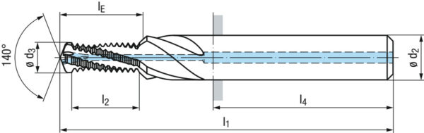 BGF-Z4-1,5xD-R20-IKZ-HA-TiAlN-T3 Bohrgewindefräser aus Vollhartmetall